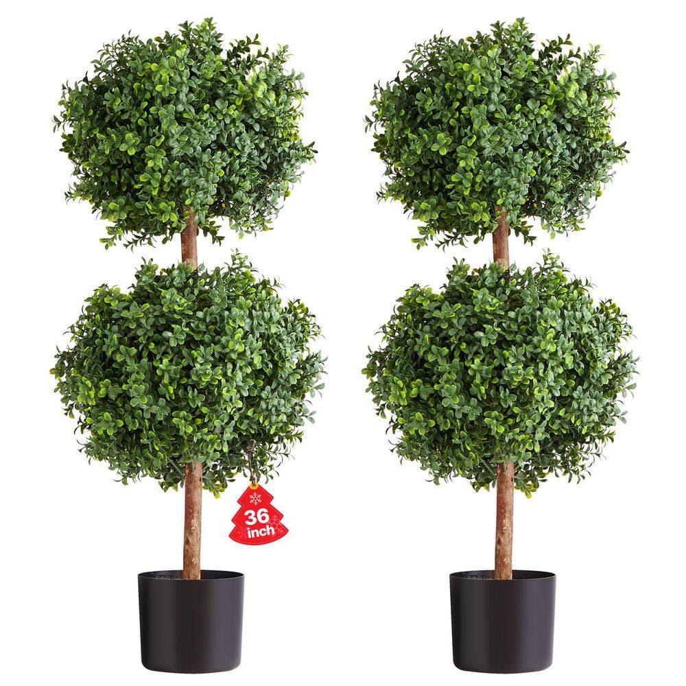 3 ft. Artificial Topiary Boxwood Double Ball, 2 Set Faux Boxwood Plant Balls, Fake Silk Tree Look Real, Easy Assembly price history on PriceWatchPro