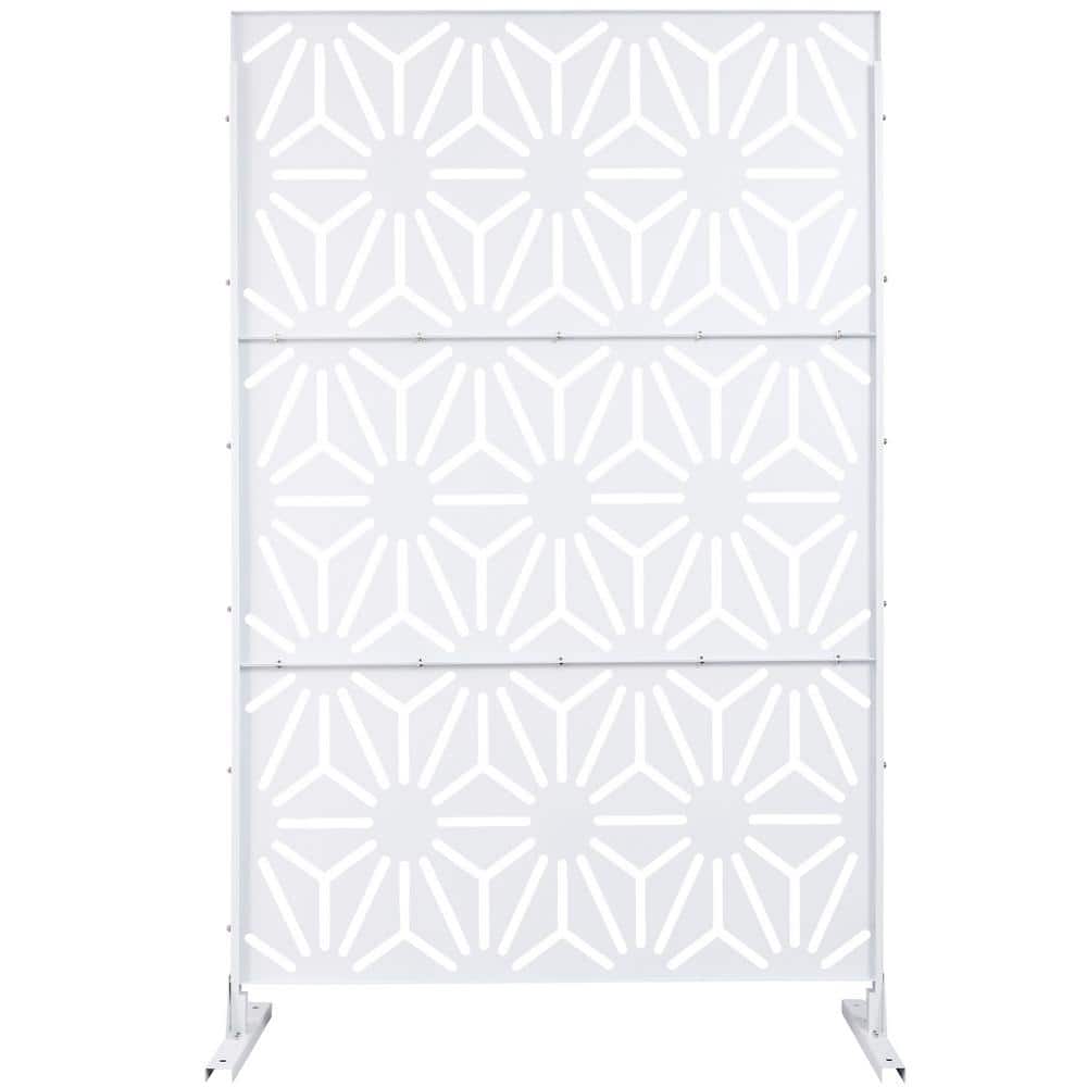6.5 ft. x 4 ft. Privacy Fence Screen White Steel for Garden Fence price history on PriceWatchPro