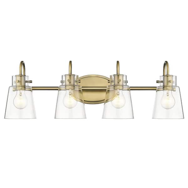 Acclaim Lighting Bristow 28.5 in. 4-Light Antique Brass Vanity Light with Clear Glass
