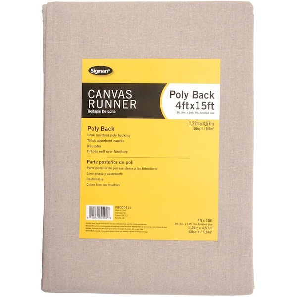 3 ft. 9 in. x 14 ft. 9 in. Poly Back Canvas Drop Cloth Runner