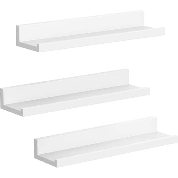Unbranded 15 in. W x 3.9 in. D White Floating Shelves Decorative Wall Shelf (Set of 3)