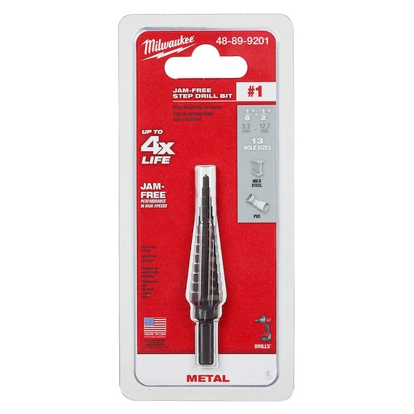 Milwaukee - 1/8 in. - 1/2 in. #1 Black Oxide Step Drill Bit (13-Steps)
