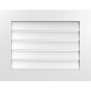 28 in. x 22 in. Vertical Surface Mount PVC Gable Vent: Functional with Standard Frame