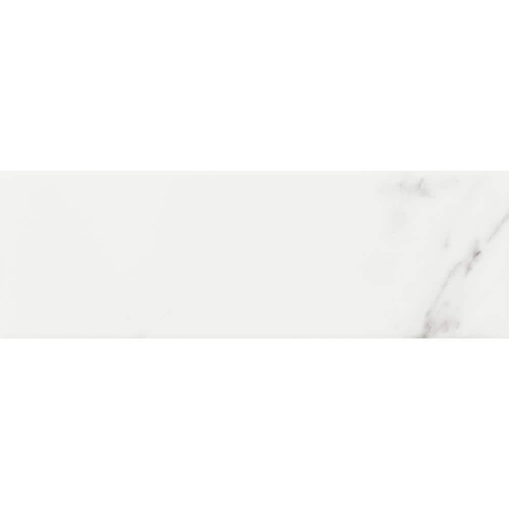 Belmar 4x12 White and Beige Ceramic Marble Look Tile