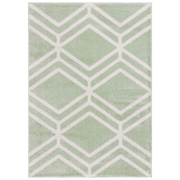 Adirondack 5 ft. x 8 ft. Sage/Ivory Geometric Area Rug
