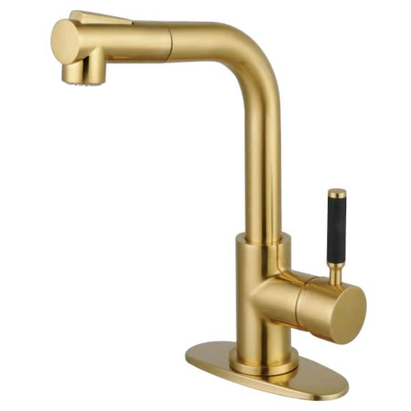 Kaiser 1-Handle Bar Faucet Deckplate Included in Brushed Brass