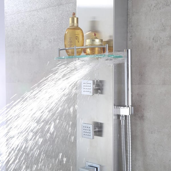 https://images.thdstatic.com/productImages/87c3cb40-a5f8-45c4-8d65-5ad61af3c896/svn/stainless-steel-luxier-shower-towers-sp21-cec-fa_600.jpg