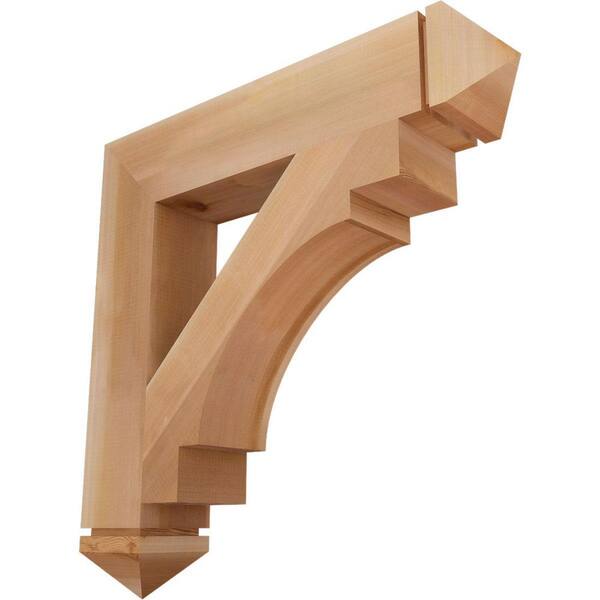 Ekena Millwork 5.5 in. x 32 in. x 32 in. Western Red Cedar Merced Arts and Crafts Smooth Bracket