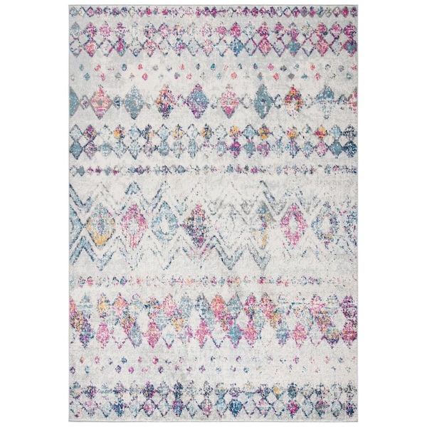 SAFAVIEH Madison Gray/Purple 5 ft. x 8 ft. Area Rug