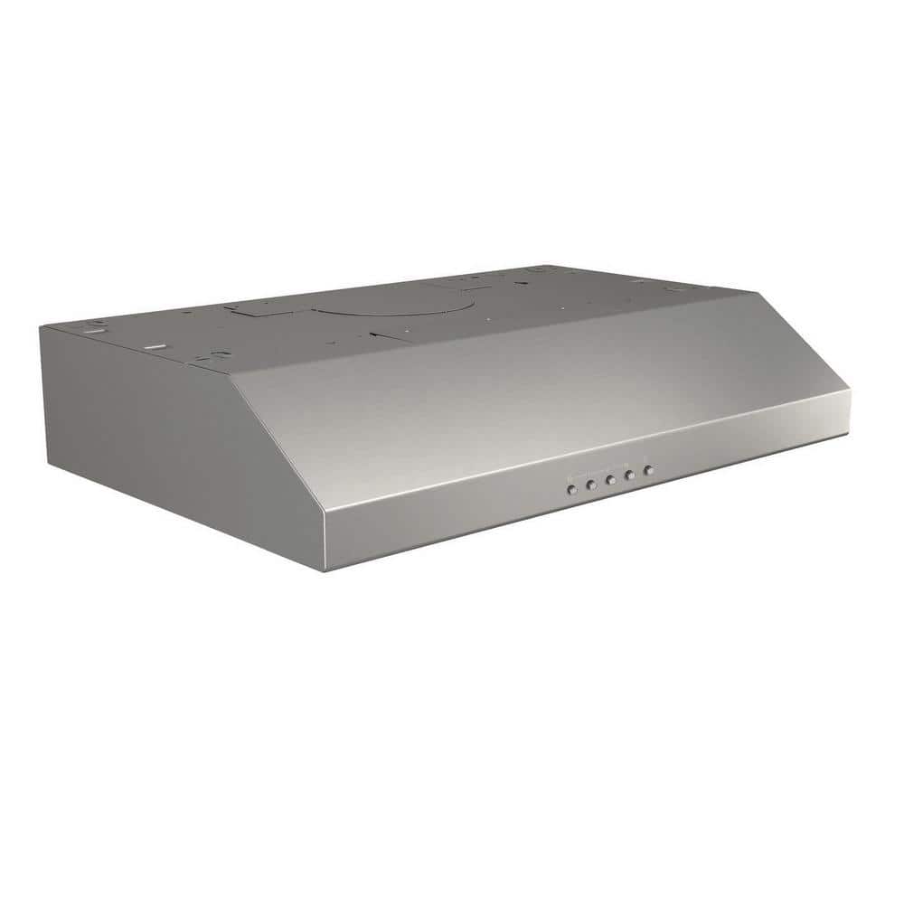 Broan-NuTone Glacier BCSQ1 30 in. 375 Max Blower CFM Convertible Under-Cabinet Range Hood with Light in Stainless Steel, Silver