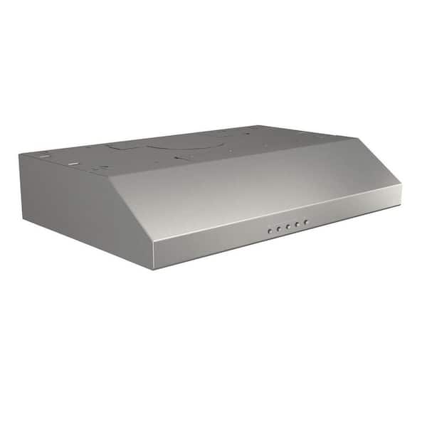 Broan-NuTone Glacier BCSQ1 30 in. 375 Max Blower CFM Convertible Under-Cabinet Range Hood with Light in Stainless Steel