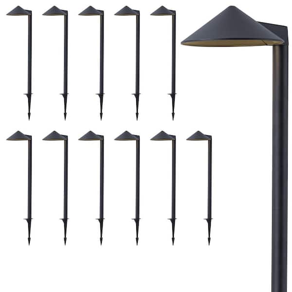 26.25 in. Low Voltage Black Aluminum Hardwired Integrated LED Weather Resistant Path Light with Acrylic Lens (12-Pack)
