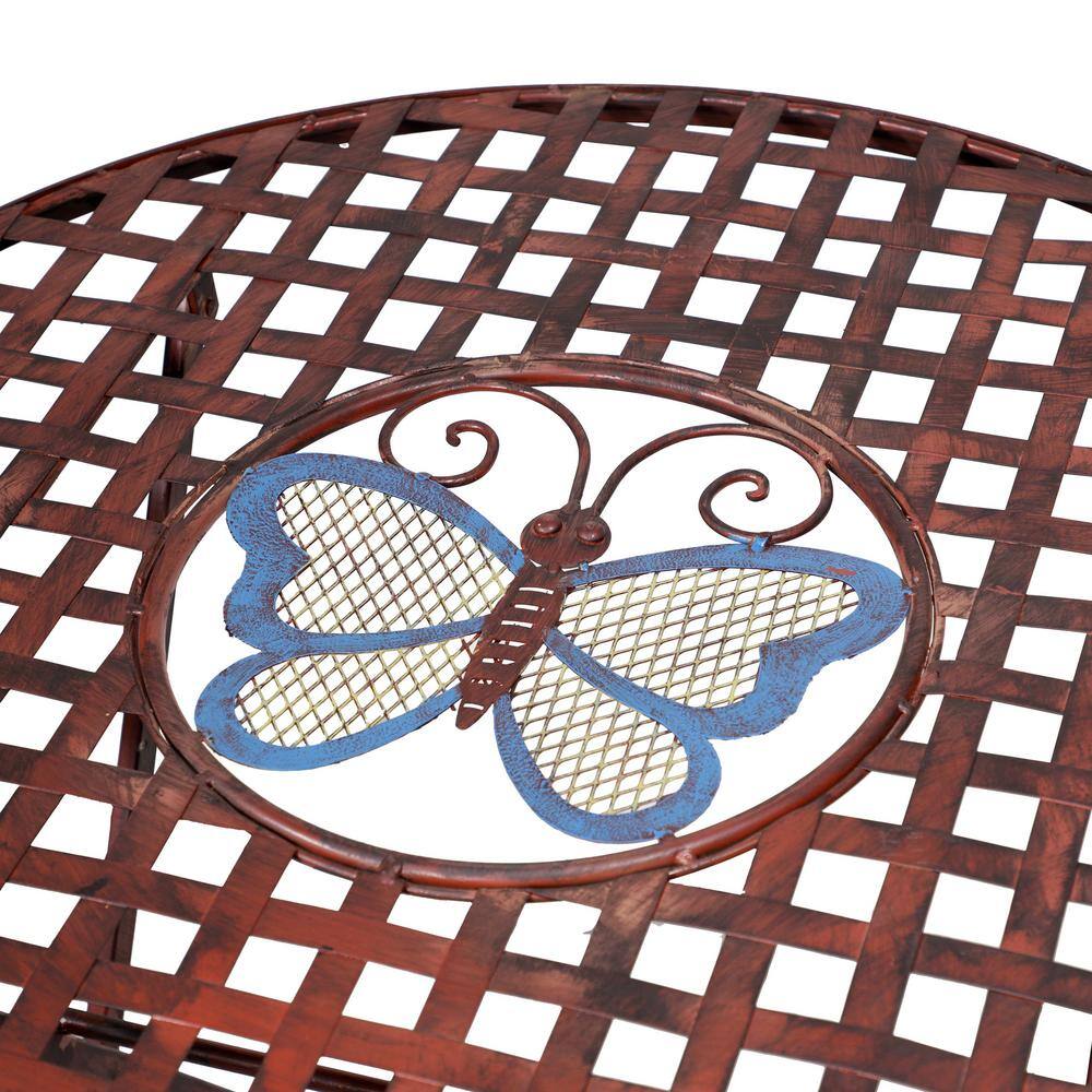 Bronze Butterfly Design 3-Piece Folding Bistro Set