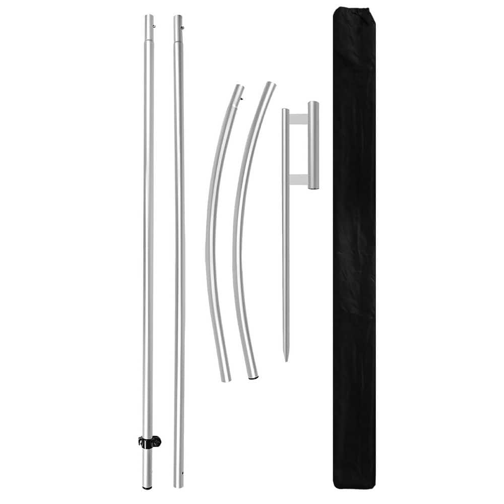11 in. Adjustable Aluminum Feather Flag Pole Kit with Stainless Steel Ground Spike for Outdoor Advertising price history on PriceWatchPro