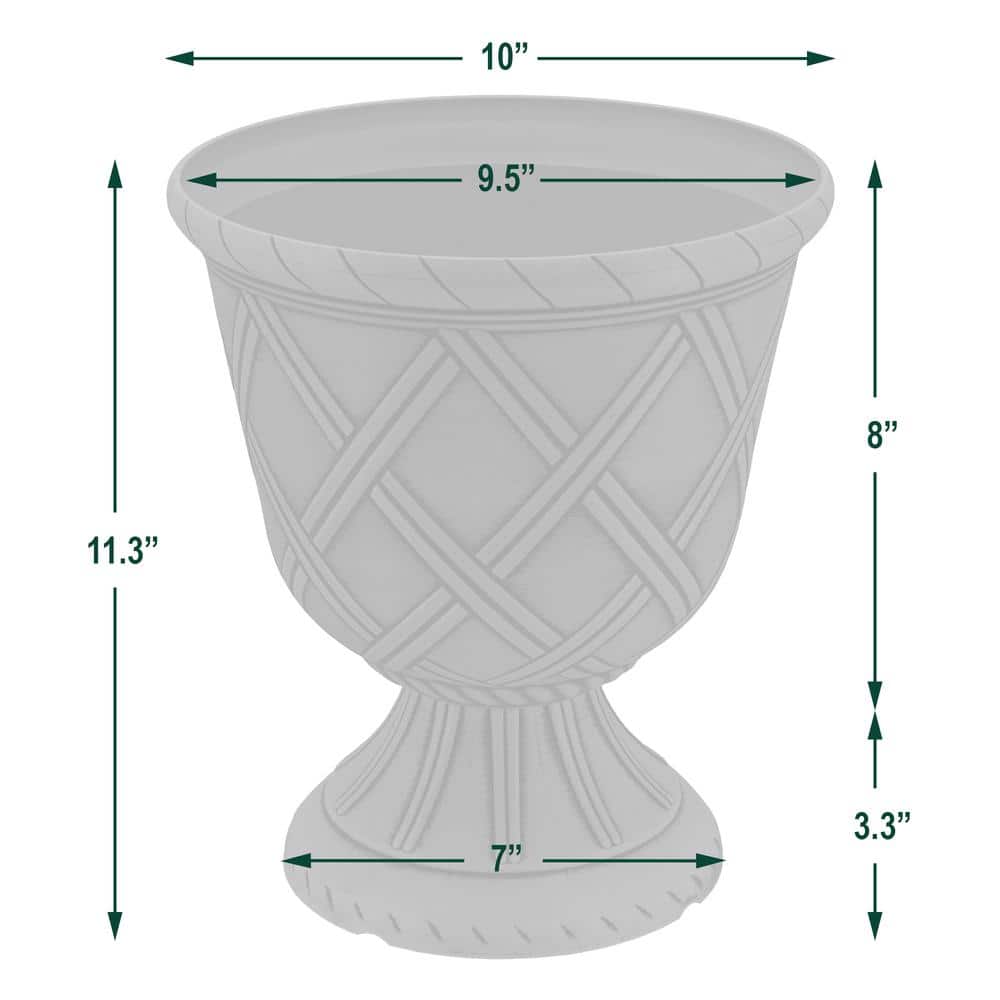 Brushed Gold Lattice Patterned Plastic Garden Urn Planter