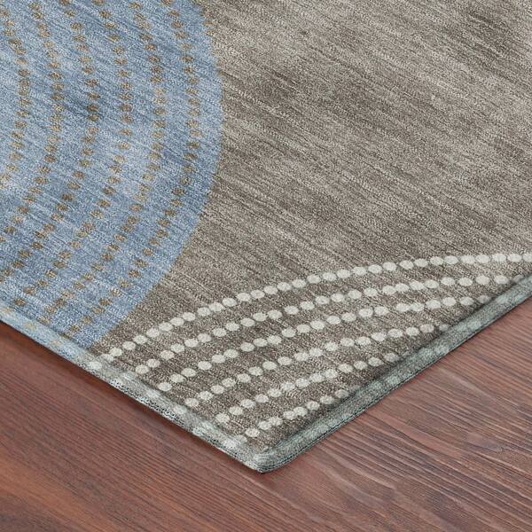 Mayfield Premium Machine Washable Abstract AMF2281 Taupe 2 ft. x 7 ft. Runner Rug