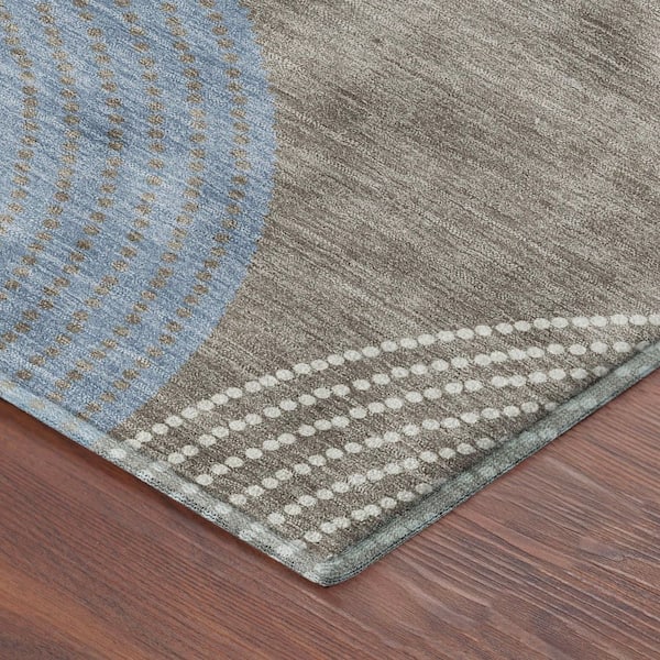 Mayfield Premium Machine Washable Abstract AMF2281 Taupe 5 ft. x 7 ft. 6 in. Area Rug