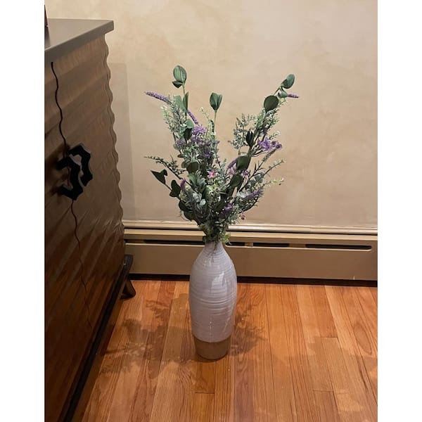 Unbranded 31 in. Artificial Lavender and Green Leaves Spray, Set of 3