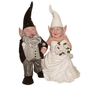 14 in. H Bride and Groom Wedding Gnome Married Couple Home and Garden Gnome Collectible Statue