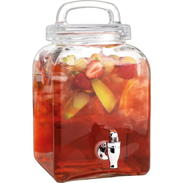 HOME ESSENTIALS AND BEYOND Del Sol 1.32 Gal. Square Dispenser with Loop Lid