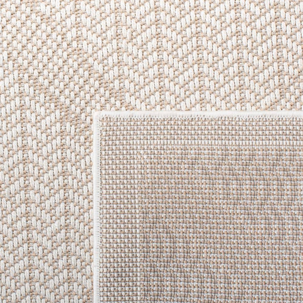 Bermuda Cream/Beige Geometric Synthetic Runner Rug, 2' x 14'
