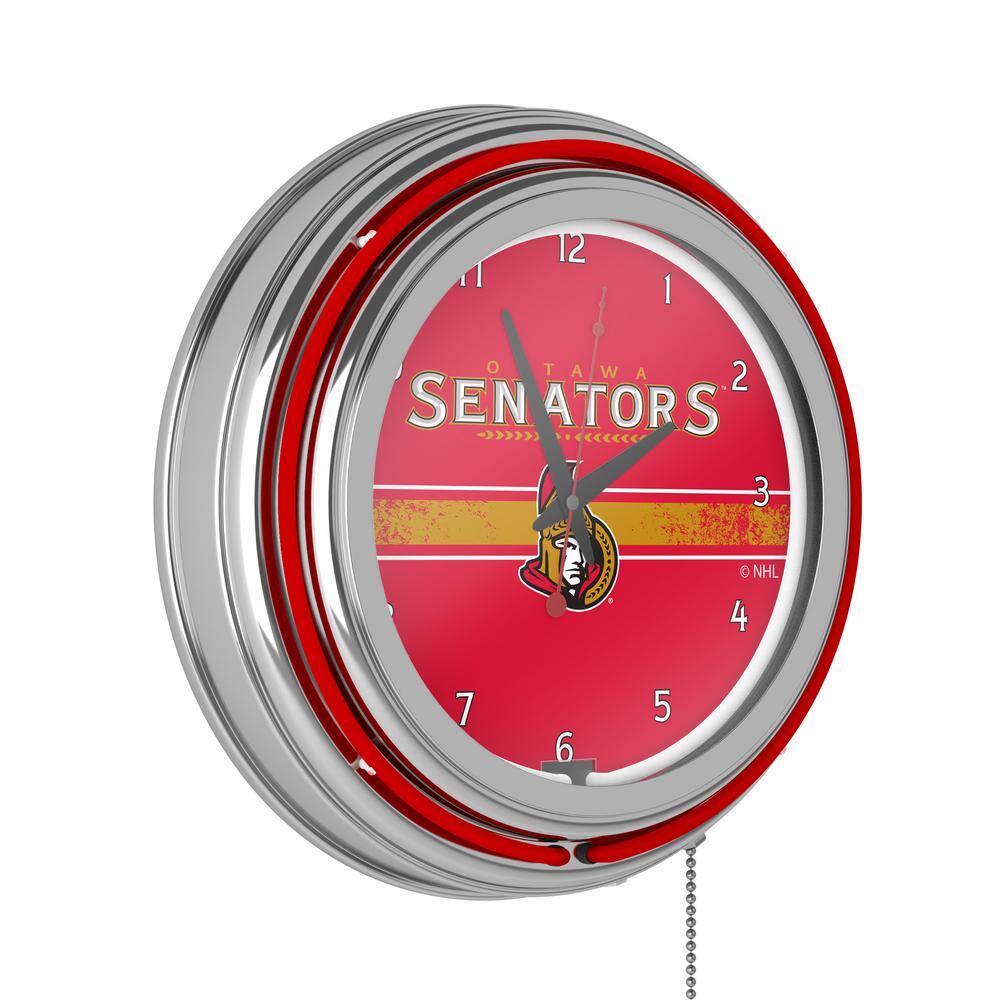 Ottawa Senators Red Logo Lighted Analog Neon Clock NHL8OS2HD The