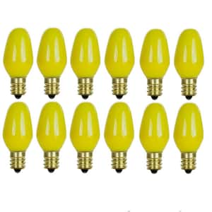 7-Watt C7 Colored Night Light Candelabra Base Incandescent Yellow Light Bulb (12-Pack)