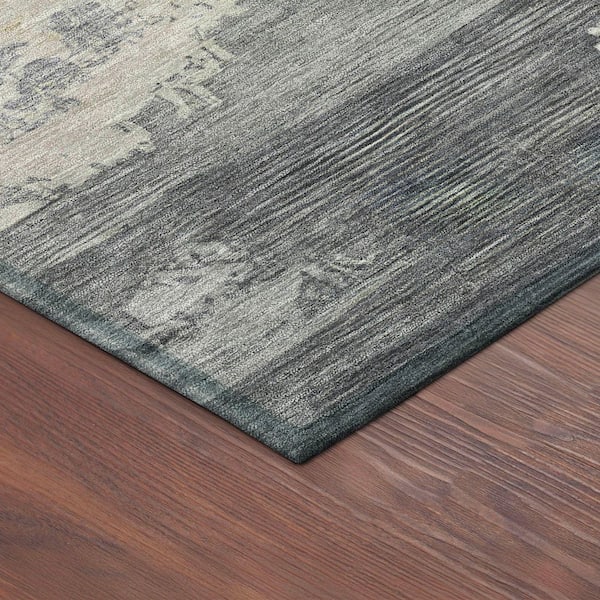 Chantille Machine Washable Indoor/Outdoor Abstract ACN2372 Charcoal 3 ft. x 4 ft. Area Rug