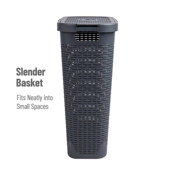 Mind Reader Basket Collection, Slim Laundry Hamper, 40 Liter Cut