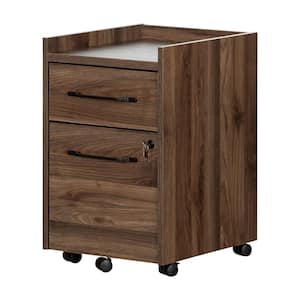 Walnut 3 Drawer Wood Filling Cabinet for A4 or Letter Size File Organizer with Lock on Wheels Fully Assembled YANGBAGA Mobile File Cabinets for Home Office