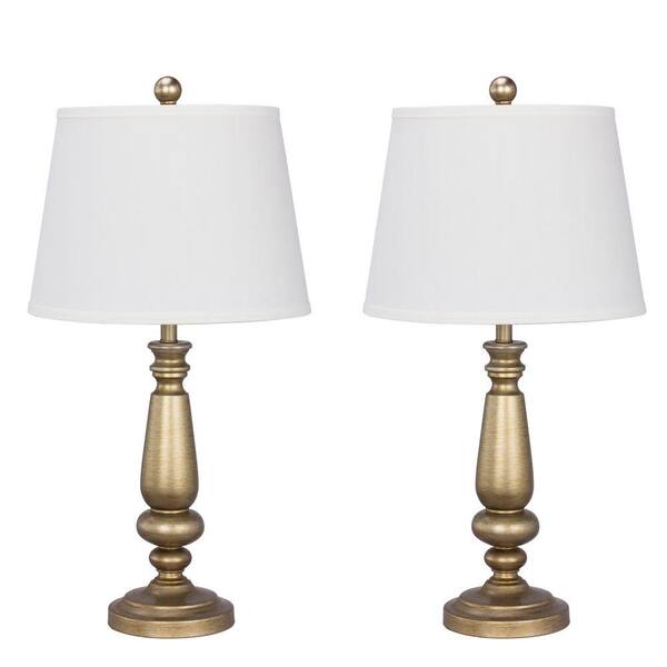 Fangio Lighting 26 in. Antique Gold Metal Table Lamp (2-Pack)