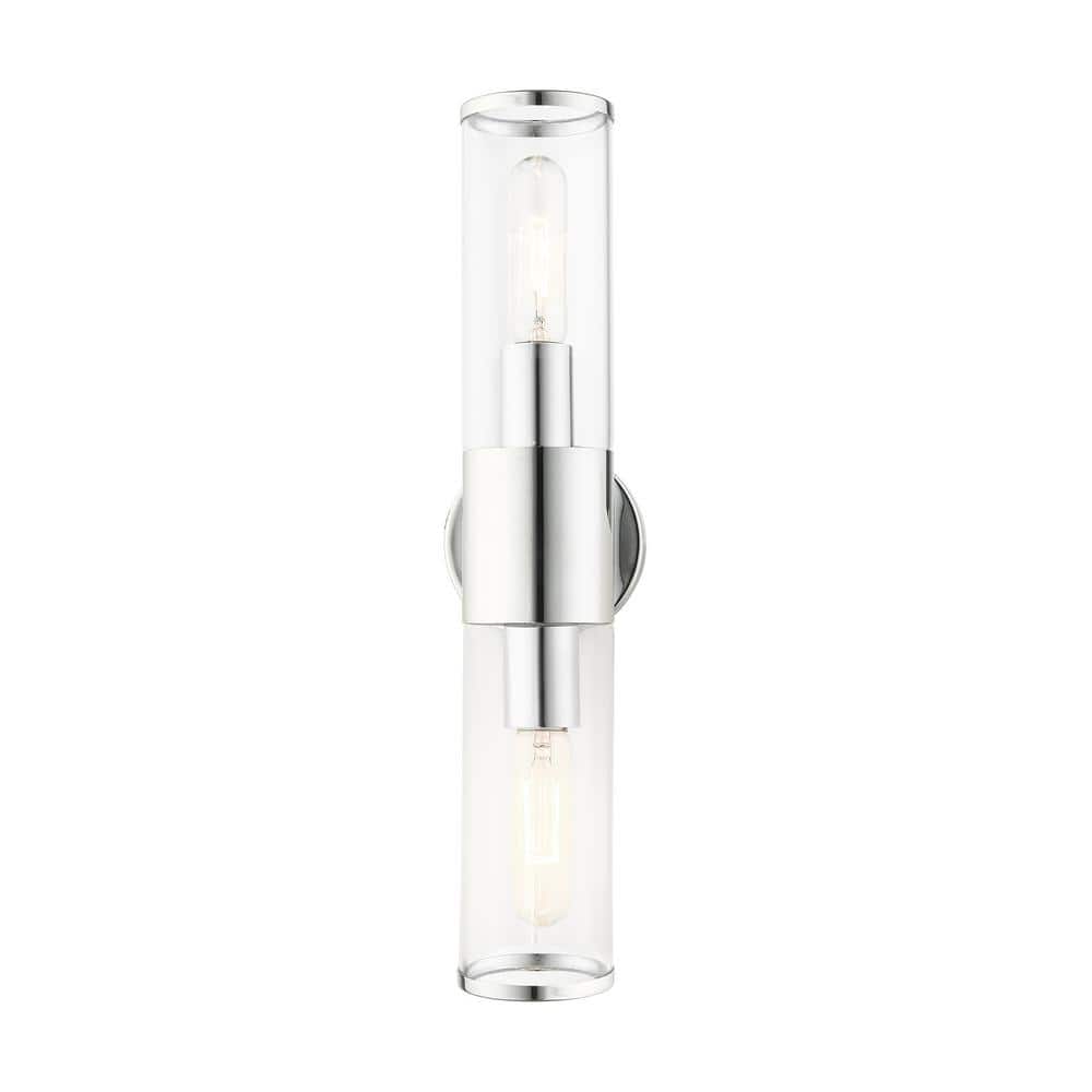 Bancroft 2-Light Vanity in Polished Chrome with Clear Glass