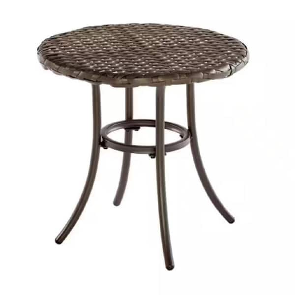 SW Round 18in Accent Table Brown Finish