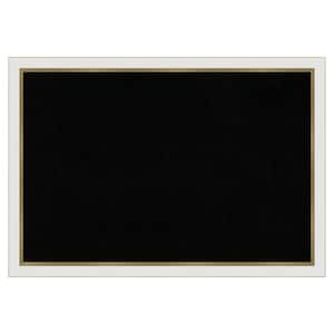 Eva White Gold Narrow Framed Black Corkboard 39 in. x 27 in. Bulletine Board Memo Board