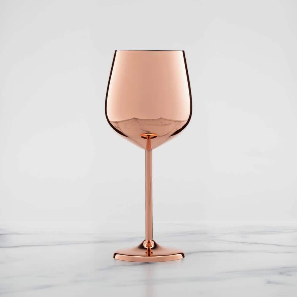 18 oz Copper Stainless Steel Wine Glass Set of 4