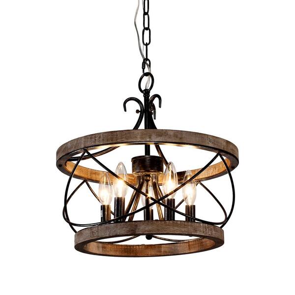 weathered wood cage ceiling light