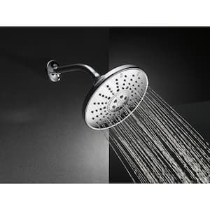 3-Spray Patterns 2.50 GPM 8.16 in. Wall Mount Fixed Shower Head in Chrome
