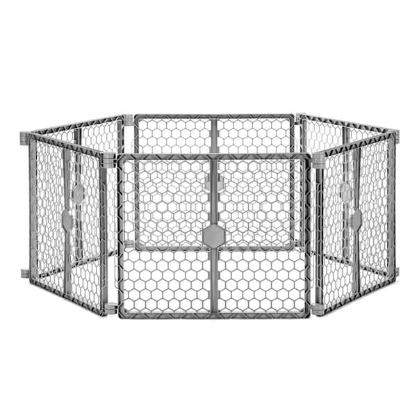 Carlson Pet Products Carlson 2-in-1 Plastic Gate and Pet Pen, Super Wide, Gray