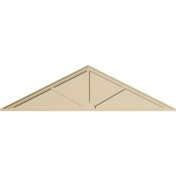 Ekena Millwork 80 in. W x 21 in. H x 2 in. P (Pitch 6/12) Peaked Cap 3 Spoke Signature Urethane Pediment, Primed Tan