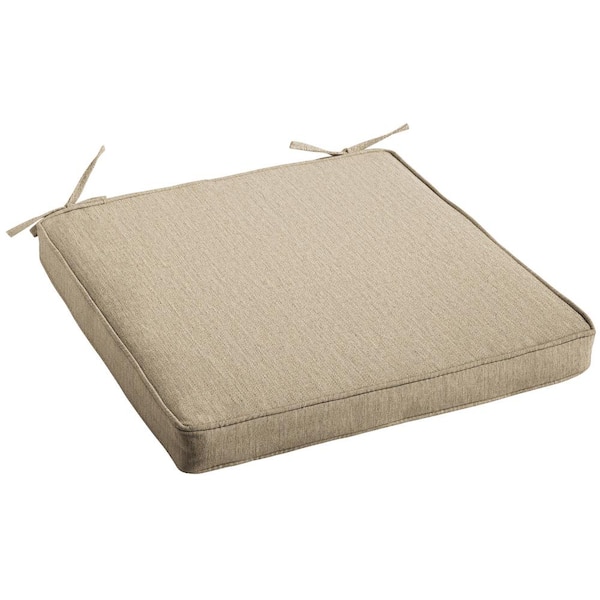 1101Design 21 in. x 22 in. Indoor/Outdoor Corded Dining Chair Cushion in Sunbrella Canvas Fawn
