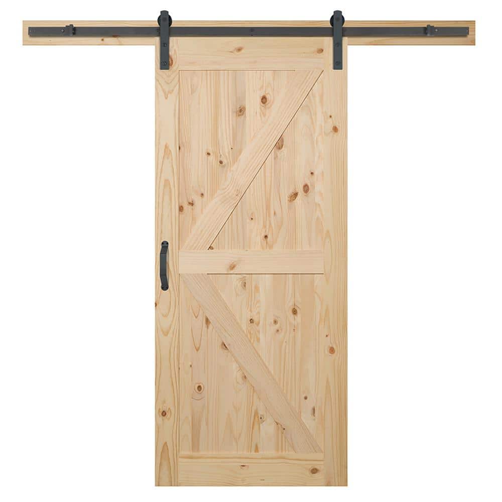 Wooden Pine Horizontally Boarded Exterior Outbuilding Garage Shed Barn Door