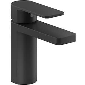 Parallel Single Hole Single-Handle Bathroom Faucet in Matte Black