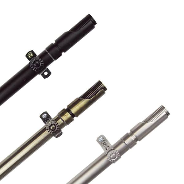 EMOH 18 in. to 28 in. Adjustable 13/16 in. Witz Single Curtain Rod in Satin Nickel