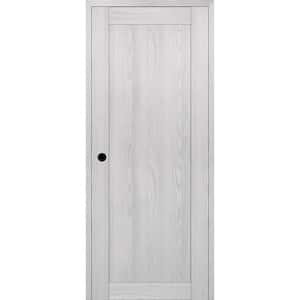 1-Panel Shaker 24 in. W. x 80 in. Right Hand Active Ribeira Ash Wood DIY-Friendly Single Prehend Interior Door