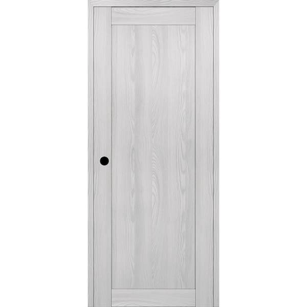 Belldinni 1 Panel Shaker 30 in. x 96 in. Right Hand Active Ribeira Ash Wood DIY-Friendly Single Prehung Interior Door