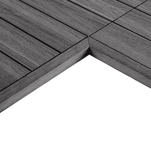 1/12 ft. x 1 ft. Quick Deck Composite Deck Tile Inside Corner Trim in Argentinian Silver Gray (2-Pieces/Box)