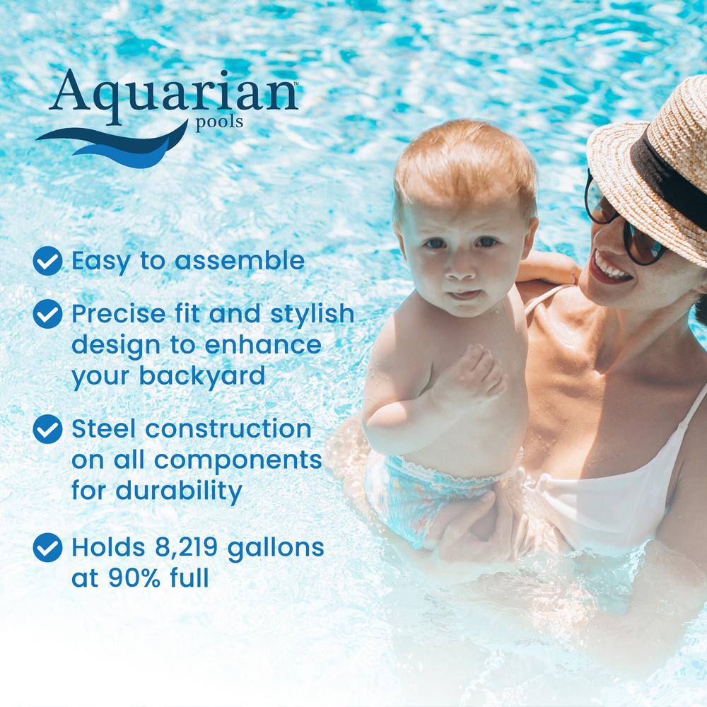 Aquarian Khaki Venetian Round Steel Frame 21' x 52" Above Ground Pool