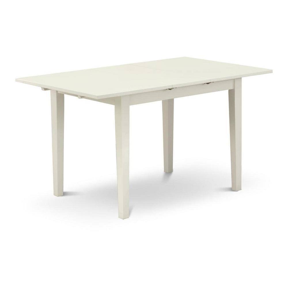 Linen White Rubber Wood 3-Piece Dining Set with Double X Back Chairs