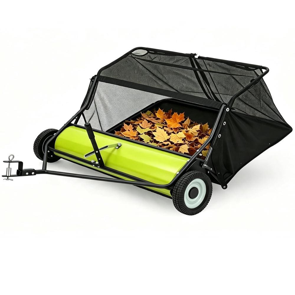 "Heavy Duty 25 Cu.Ft 48""Tow-Behind Lawn Sweeper Garden Cart W/Adjustable Brush Height,Large Capacity Collector for Yard" price history on PriceWatchPro