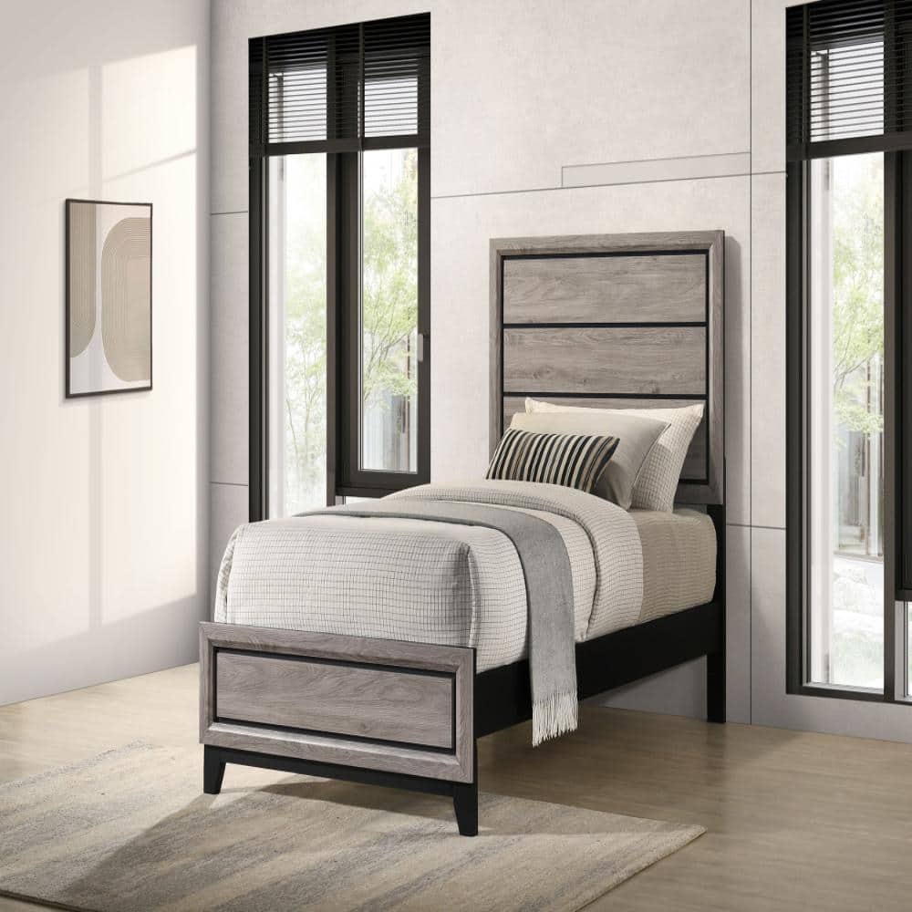 Watson Wood Twin Panel Bed Light Taupe price history on PriceWatchPro